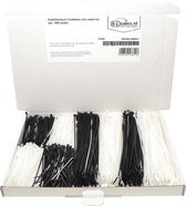 Kabelbinders Combiset mix zwart en wit   -  800 stuks