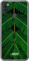 Samsung Galaxy A11 Hoesje Transparant TPU Case - Symmetric Plants #ffffff