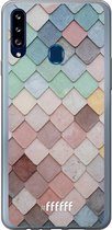 Samsung Galaxy A20s Hoesje Transparant TPU Case - Colour Tiles #ffffff