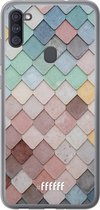 Samsung Galaxy A11 Hoesje Transparant TPU Case - Colour Tiles #ffffff