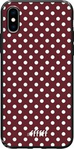 iPhone Xs Hoesje TPU Case - Burgundy Dots #ffffff