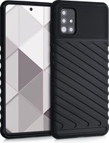 kwmobile hoesje compatibel met Samsung Galaxy A51 - Hoes met reliëf voor extra grip in zwart - Industrieel design