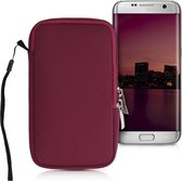 kwmobile telefoontasje universeel geschikt voor L - 6,5" smartphones - 16,5 x 8,9 cm - Hoesje met rits en polslusje -In rood -