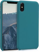 kwmobile telefoonhoesje voor Apple iPhone X - Hoesje met siliconen coating - Smartphone case in petrol