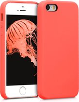 kwmobile telefoonhoesje voor Apple iPhone SE (1.Gen 2016) / 5 / 5S - Hoesje met siliconen coating - Smartphone case in levendig koraal