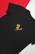 Charmander Pixel Art Zwart T-Shirt - Kawaii Anime Merchandise - Pokemon - Unisex Maat L