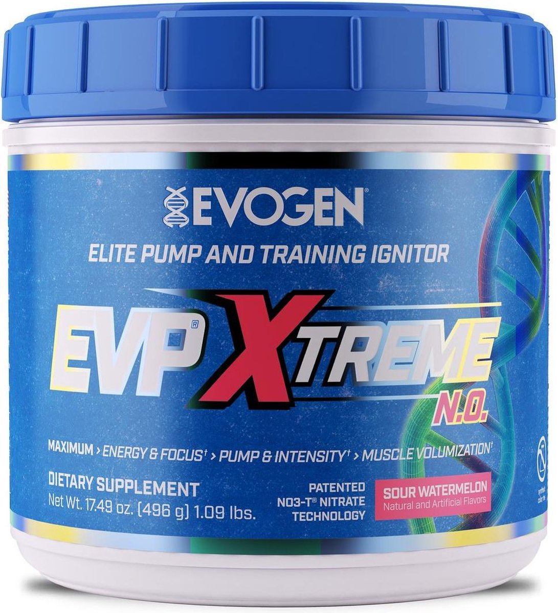 Evogen Nutrition - EVP-Xtreme N.O. Sour Watermelon Pre-workout - 200 mg Cafeïne Per Scoop - Pre workout - Energy Booster - 40 doseringen - 480 gram