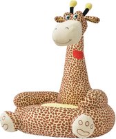 vidaXL Kinderstoel pluche giraffe bruin
