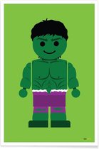 JUNIQE - Poster Hulk Toy -30x45 /Groen & Paars