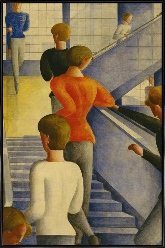 JUNIQE - Poster in kunststof lijst Schlemmer - Bauhaus Stairway -13x18