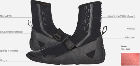 Mystic Marshall 5mm Split Toe Boots - Black