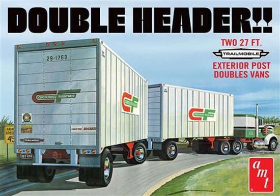 1:25 AMT 1132 Double Header - Tandem Trailers Plastic Modelbouwpakket