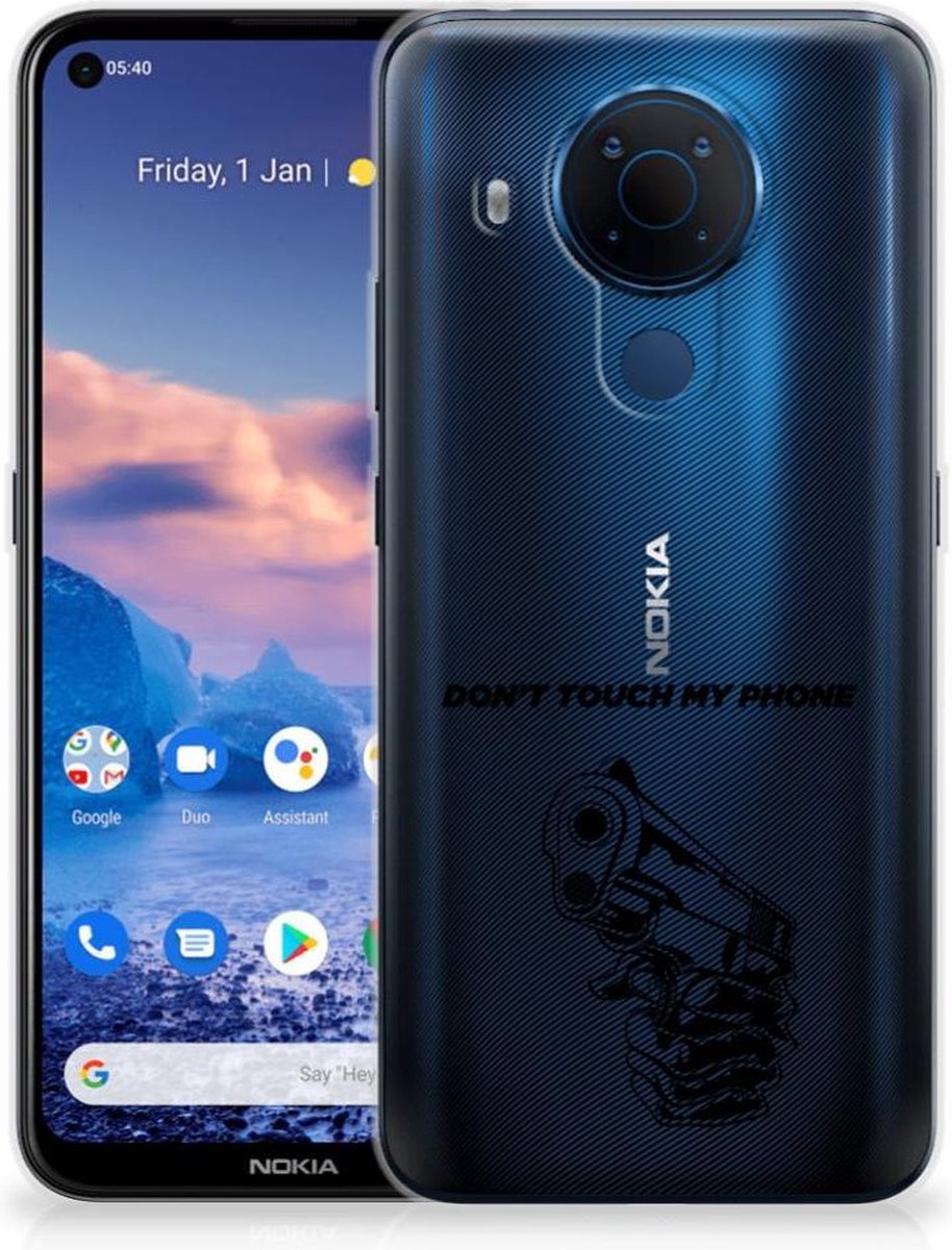 Nokia 5.4 Silicone-hoesje Gun Don't Touch My Phone