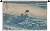 Wandkleed Katsushika Hokusai  - Kajikazawa in de Kai provincie - schilderij van Katsushika Hokusai Wandkleed katoen 150x100 cm - Wandtapijt met foto