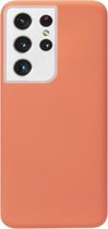 ADEL Premium Siliconen Back Cover Softcase Hoesje Geschikt voor Samsung Galaxy S21 Ultra - Oranje