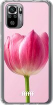 6F hoesje - geschikt voor Xiaomi Redmi Note 10S -  Transparant TPU Case - Pink Tulip #ffffff