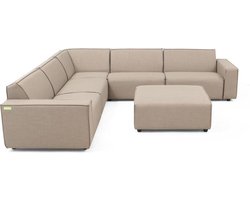 Icon loungeset 8-zits hoek + hocker (links) Taupe's Touch | bol.com