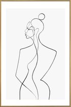 JUNIQE - Poster met kunststof lijst Serenity -60x90 /Wit & Zwart