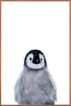 JUNIQE - Poster met kunststof lijst Kleine pinguïn illustratie -60x90