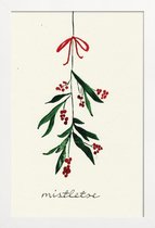 JUNIQE - Poster met houten lijst Mistletoe -13x18 /Groen & Ivoor