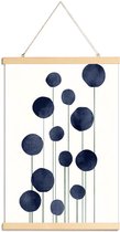 JUNIQE - Posterhanger Waterflowers -30x45 /Blauw & Wit