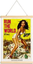 JUNIQE - Posterhanger Run the World -30x45 /Geel