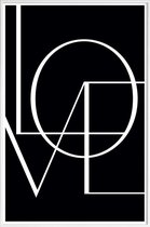 JUNIQE - Poster in kunststof lijst Love -30x45 /Wit