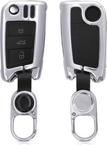 kwmobile autosleutelhoes voor VW Golf 7 MK7 3-knops autosleutel - hardcover beschermhoes - design - zilver