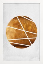 JUNIQE - Poster in houten lijst Circle -60x90 /Bruin & Wit