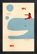 JUNIQE - Poster met houten lijst Een oceaanavontuur -13x18 /Kleurrijk