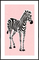 JUNIQE - Poster in kunststof lijst Zebra Pink -30x45 /Roze