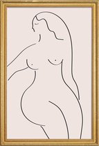 JUNIQE - Poster met houten lijst Form II -13x18 /Roze & Zwart
