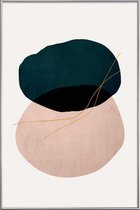JUNIQE - Poster met kunststof lijst Crossed -30x45 /Blauw & Groen