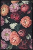 JUNIQE - Poster met kunststof lijst Vintage boeket -13x18 /Kleurrijk