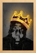 JUNIQE - Poster in houten lijst Biggie -60x90 /Geel & Zwart