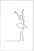 JUNIQE - Poster in kunststof lijst Ballet -20x30 /Wit & Zwart