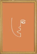 JUNIQE - Poster met houten lijst Perspective -20x30 /Bruin & Oranje
