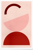 JUNIQE - Poster Half Moon -40x60 /Roze