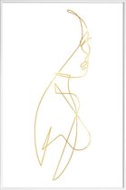 JUNIQE - Poster met kunststof lijst Femme I gouden -20x30 /Goud & Wit