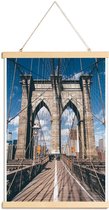 JUNIQE - Posterhanger Crossing the Bridge -30x45 /Blauw & Bruin