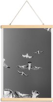 JUNIQE - Posterhanger Soaring Birds -20x30 /Grijs & Wit