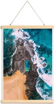 JUNIQE - Posterhanger Marble Beach -30x45 /Bruin & Turkoois