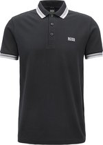 HUGO BOSS Paddy regular fit polo - heren polo korte mouw - zwart (contrast) -  Maat: M