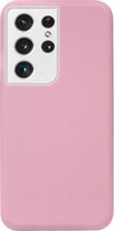 - ADEL Siliconen Back Cover Softcase Hoesje Geschikt voor Samsung Galaxy S21 Ultra - Roze