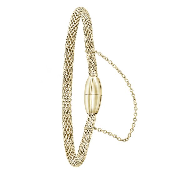 Lucardi - Donna Mae - Stalen armband mesh goldplated | bol.com