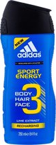 Adidas - A3 Sport Men Energy Shower Gel 3in1 - 250ML