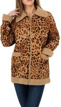 Tussen jas met luipaard/panter/dieren print (maat S)