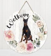 Welkom - Dobberman | Muurdecoratie - Bordje Hond