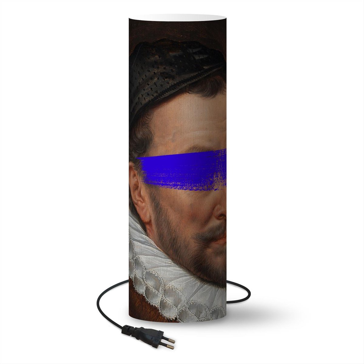 Lamp - Nachtlampje - Tafellamp slaapkamer - Willem van Oranje - Kunst - Blauw - 50 cm hoog - Ø15.9 cm - Inclusief LED lamp