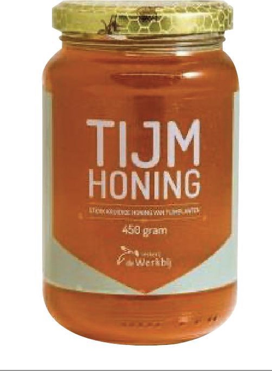 Tijmhoning - 450g - Imkerij de Werkbij - Honing vloeibaar - Honingpot